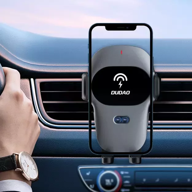 Dudao Automatic Car Holder with Built-in Qi 15W Wireless Charger Gray (F20xs) 7