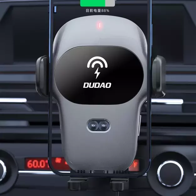 Dudao Automatic Car Holder with Built-in Qi 15W Wireless Charger Gray (F20xs) 6