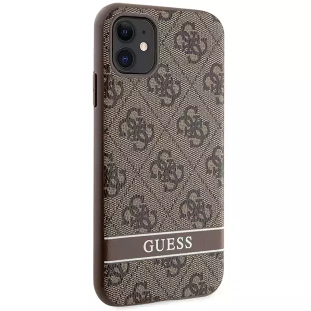 Guess GUHCN61P4SNW iPhone 11 / Xr brown/brown hardcase 4G Stripe 3