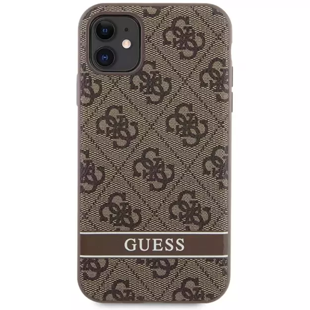 Guess GUHCN61P4SNW iPhone 11 / Xr brown/brown hardcase 4G Stripe 2