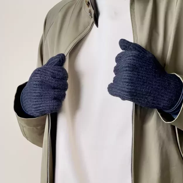 Braided telephone gloves with cut-outs for fingers - black 9