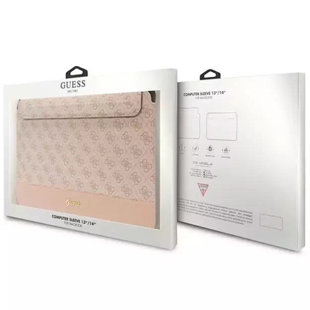 Guess 4G Stripe Metal Logo case for a 14&quot  laptop - pink 6