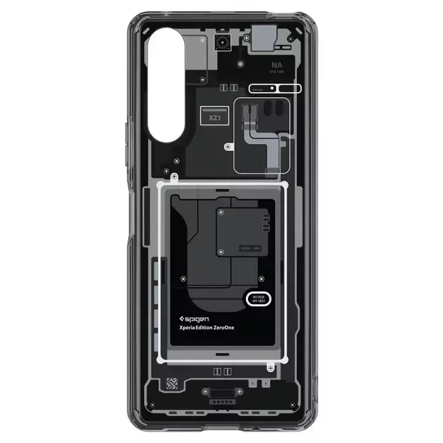 Spigen Ultra Hybrid Case for Sony Xperia 10 V - Dark Gray (Zero One Pattern) 10