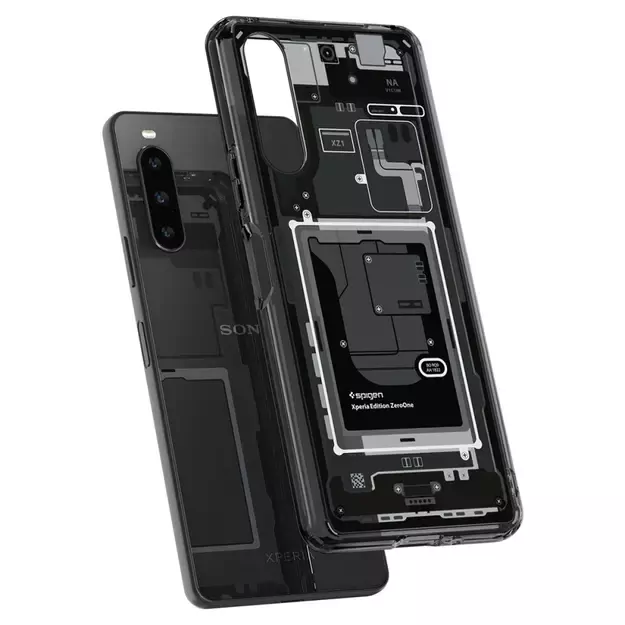 Spigen Ultra Hybrid Case for Sony Xperia 10 V - Dark Gray (Zero One Pattern) 14