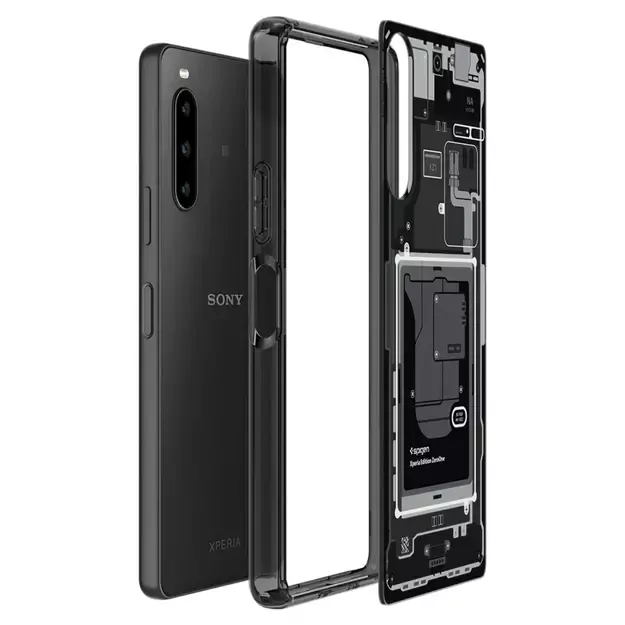 Spigen Ultra Hybrid Case for Sony Xperia 10 V - Dark Gray (Zero One Pattern) 16