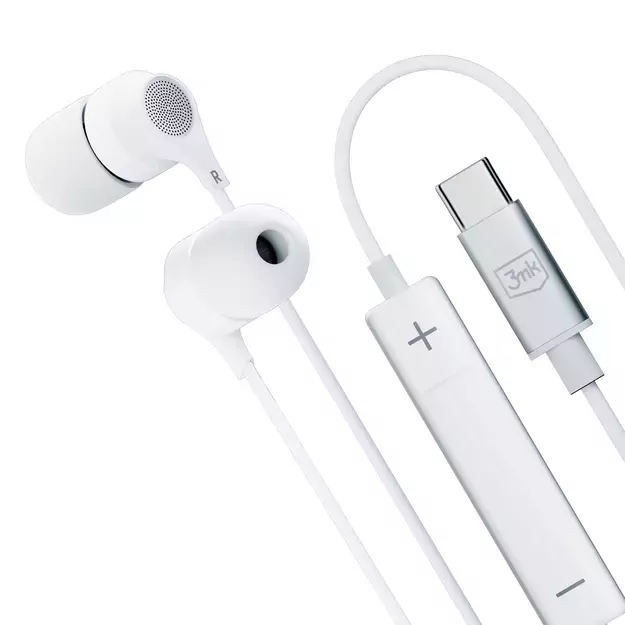 USB-C 3mk Wired Headphones - white 1