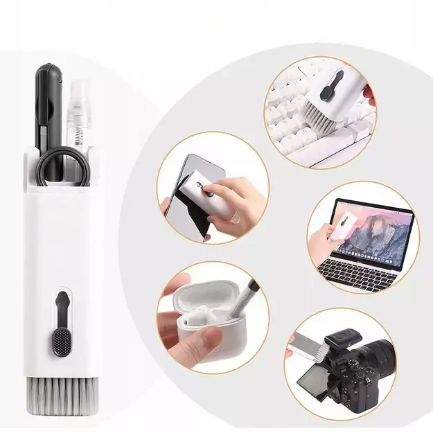 Multifunctional 7in1 cleaning set for headphones and keyboard - gray 2