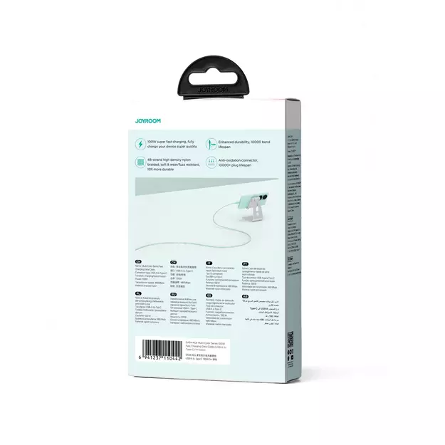 Joyroom Multi-Color Series S-A34 USB-A / USB-C cable 100W 1m - green 2