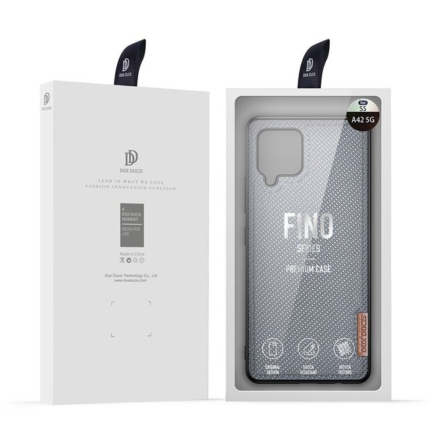 Dux Ducis Fino case covered with nylon material for Samsung Galaxy A42 5G gray 19
