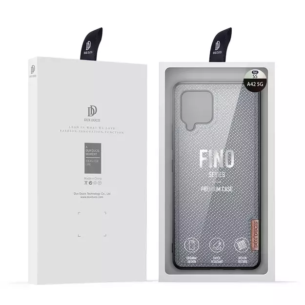 Dux Ducis Fino case covered with nylon material for Samsung Galaxy A42 5G gray 4