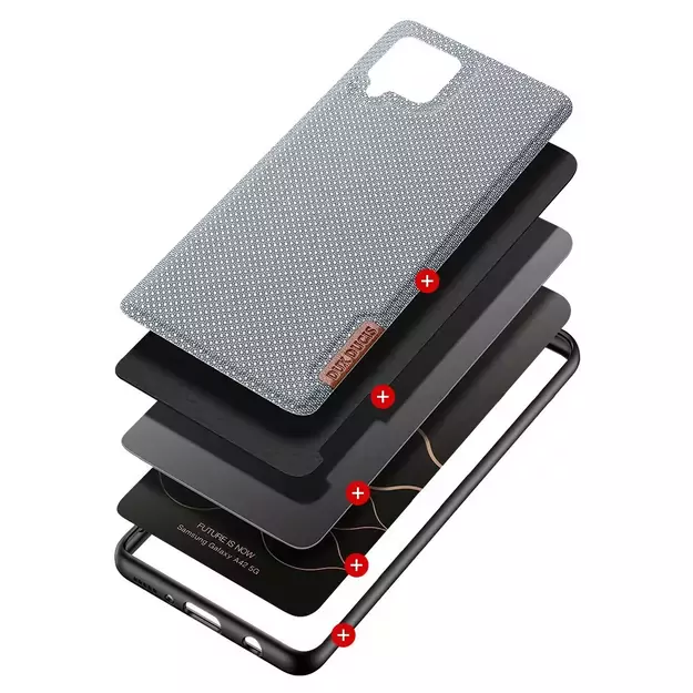 Dux Ducis Fino case covered with nylon material for Samsung Galaxy A42 5G gray 1