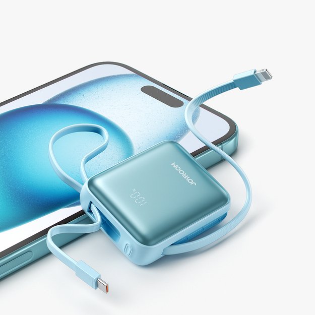Joyroom JR-PBF27 22.5W 10000mAh Powerbank with Two Built-in Cables - Blue 3