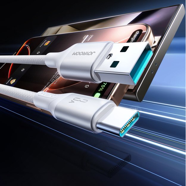 Joyroom S-A28 Flash Series 3A USB-A - USB-C Cable 2m - White 1