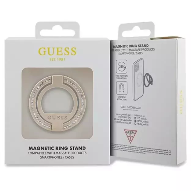 Guess MagSafe Ring stand GUMRSALDGD gold/gold Rhinestone 6