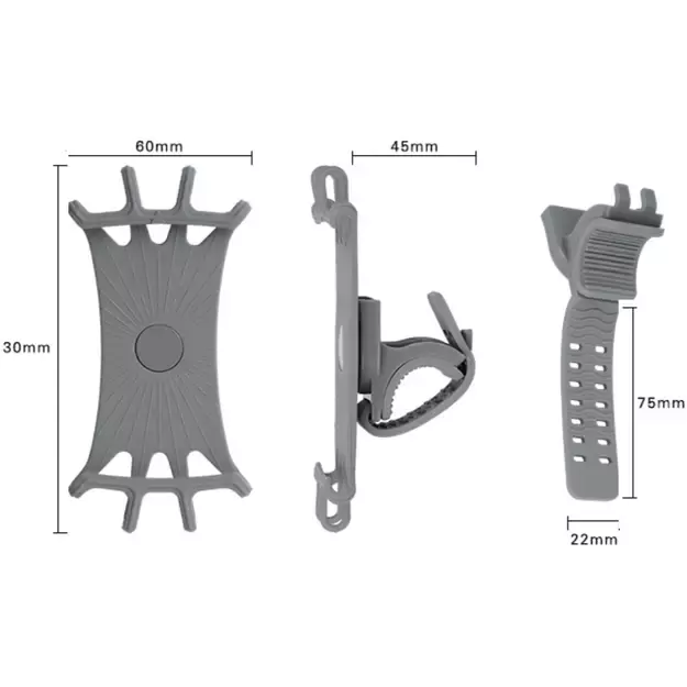 Swivel silicone bike holder with replaceable head - black 4