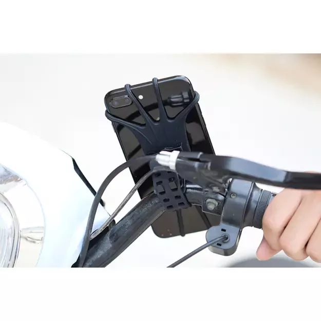 Swivel silicone bike holder with replaceable head - black 1