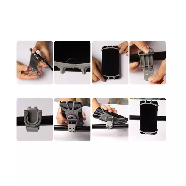 Swivel silicone bike holder with replaceable head - black 5