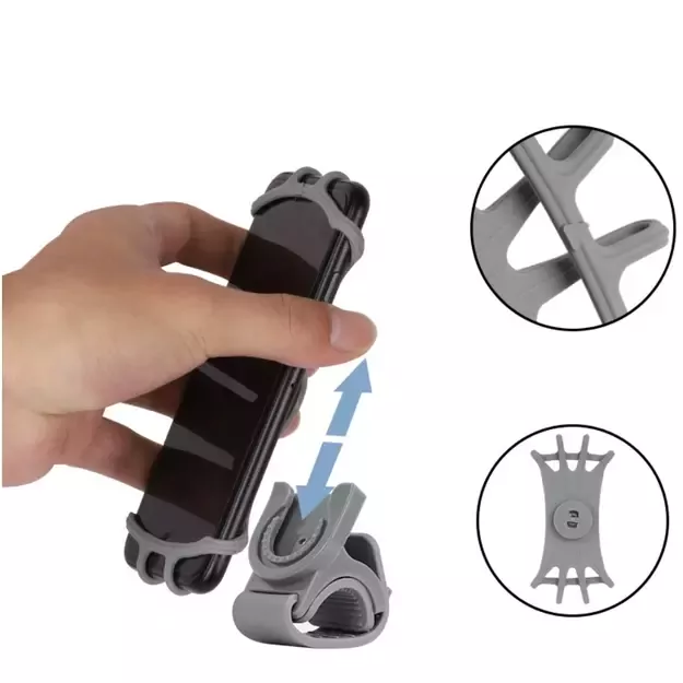 Swivel silicone bike holder with replaceable head - black 3