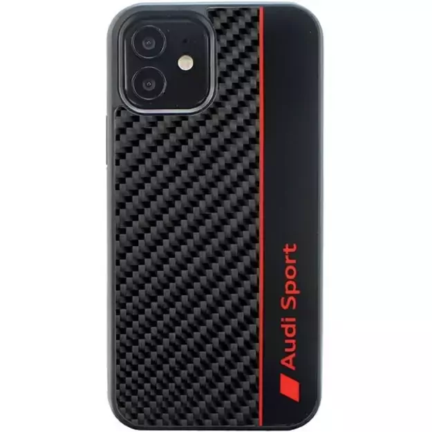 Audi Carbon Fiber Stripe iPhone 12/12 Pro 6.1&quot  black/black hardcase AUS-TPUPCIP12P-R8/D1-BK