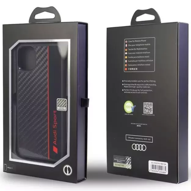 Audi Carbon Fiber Stripe iPhone 12/12 Pro 6.1&quot  black/black hardcase AUS-TPUPCIP12P-R8/D1-BK 8