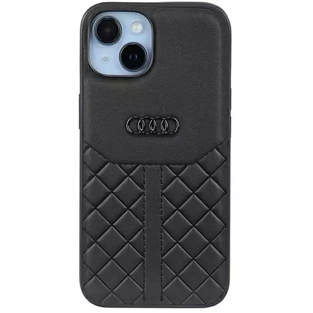 Audi Genuine Leather iPhone 14 6.1&quot  black/black hardcase AU-TPUPPCIP14-Q8/D1-BK