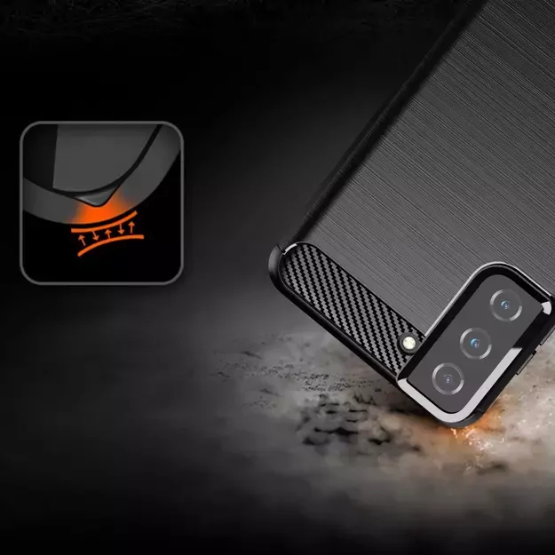 Carbon Case Flexible Cover TPU Case for Samsung Galaxy S21+ 5G (S21 Plus 5G) black 5