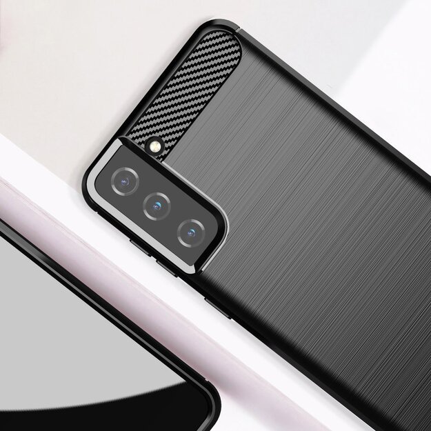 Carbon Case Flexible Cover TPU Case for Samsung Galaxy S21+ 5G (S21 Plus 5G) black 15