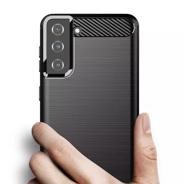 Carbon Case Flexible Cover TPU Case for Samsung Galaxy S21+ 5G (S21 Plus 5G) black 2