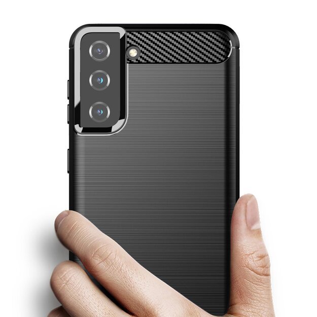 Carbon Case Flexible Cover TPU Case for Samsung Galaxy S21+ 5G (S21 Plus 5G) black 10