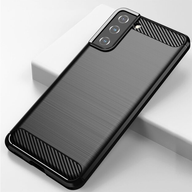 Carbon Case Flexible Cover TPU Case for Samsung Galaxy S21+ 5G (S21 Plus 5G) black 11