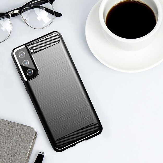 Carbon Case Flexible Cover TPU Case for Samsung Galaxy S21+ 5G (S21 Plus 5G) black 12