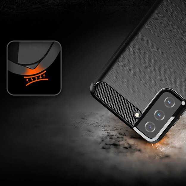 Carbon Case Flexible Cover TPU Case for Samsung Galaxy S21+ 5G (S21 Plus 5G) black 13