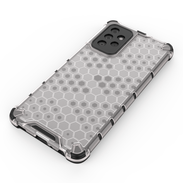 Honeycomb Case armor cover with TPU Bumper for Samsung Galaxy A72 4G transparent 3