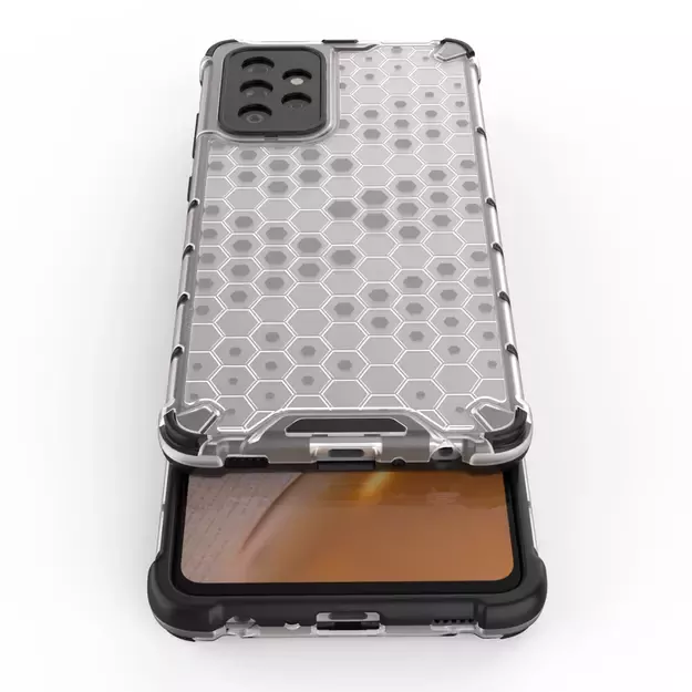 Honeycomb Case armor cover with TPU Bumper for Samsung Galaxy A72 4G transparent 21