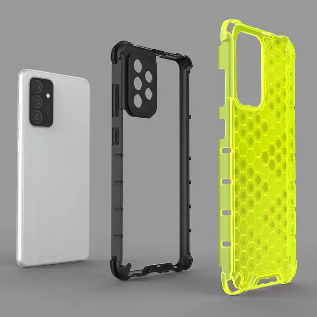 Honeycomb Case armor cover with TPU Bumper for Samsung Galaxy A72 4G transparent 19