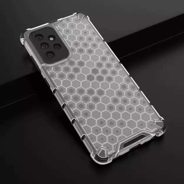Honeycomb Case armor cover with TPU Bumper for Samsung Galaxy A72 4G transparent 26