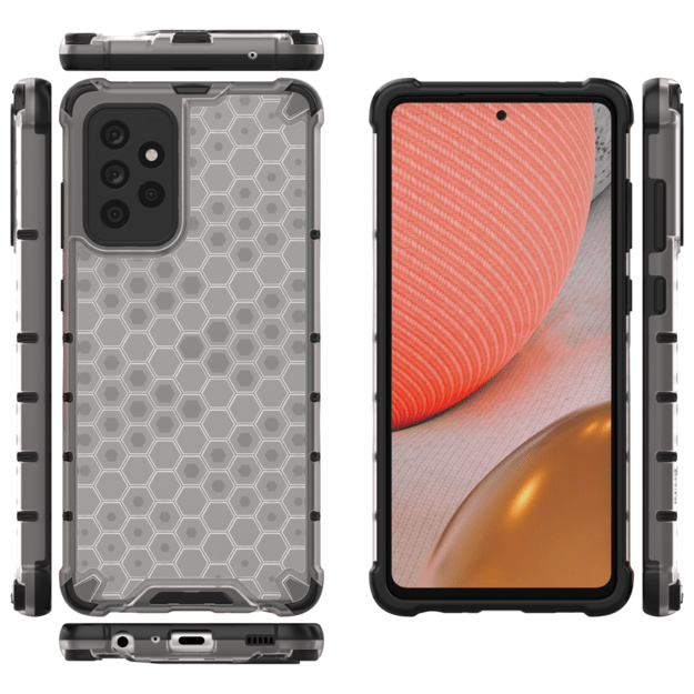 Honeycomb Case armor cover with TPU Bumper for Samsung Galaxy A72 4G transparent 11