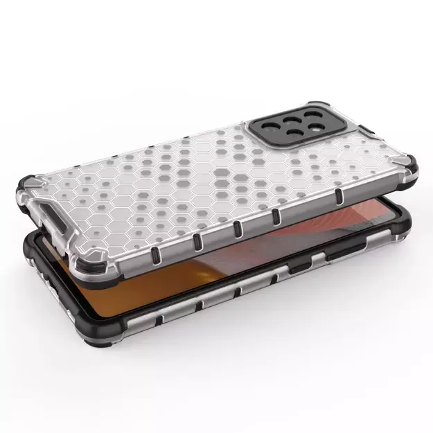 Honeycomb Case armor cover with TPU Bumper for Samsung Galaxy A72 4G transparent 15