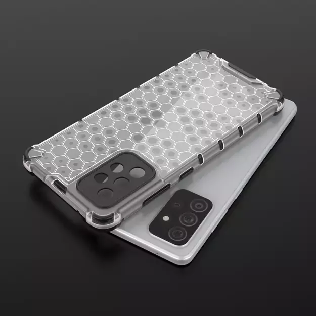 Honeycomb Case armor cover with TPU Bumper for Samsung Galaxy A72 4G transparent 20