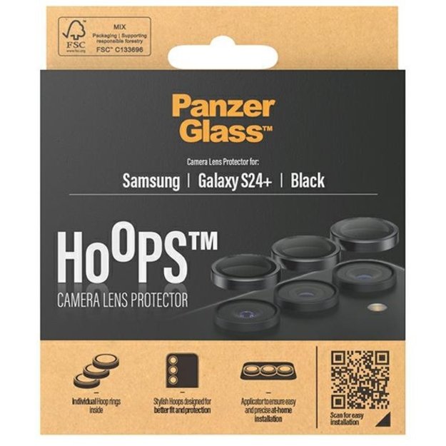 PanzerGlass Hoops Camera protection for Samsung Galaxy S24+ - with black frame 3