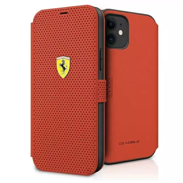 Ferrari FESPEFLBKP12SRE iPhone 12 mini 5.4&quot  red/red book On Track Perforated