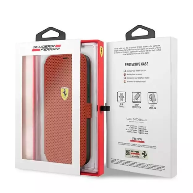 Ferrari FESPEFLBKP12SRE iPhone 12 mini 5.4&quot  red/red book On Track Perforated 4