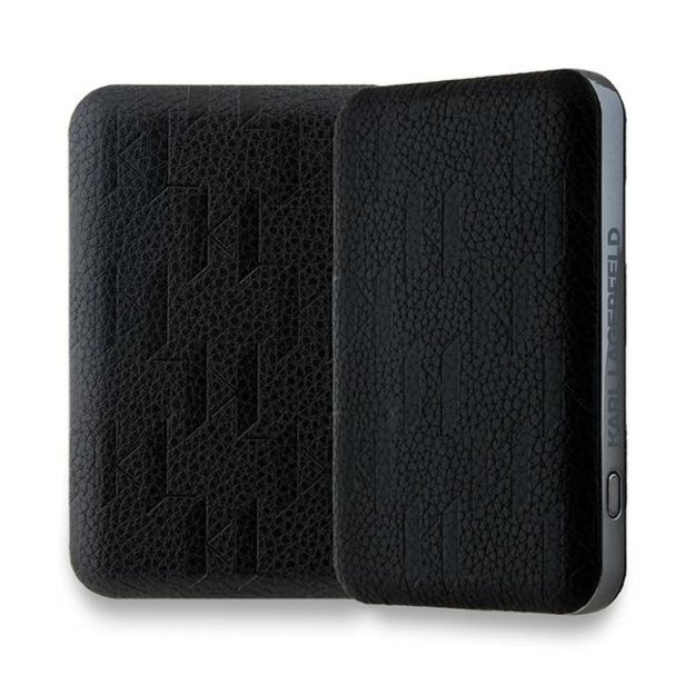 Karl Lagerfeld Powerbank inductive KLPB5FPGKSKIHK 16W 5000mAh black/black Karl Head Pin MagSafe 2
