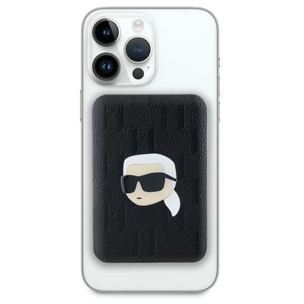 Karl Lagerfeld Powerbank inductive KLPB5FPGKSKIHK 16W 5000mAh black/black Karl Head Pin MagSafe 1