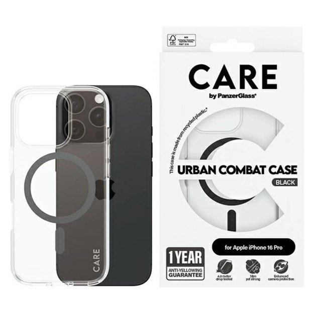 CARE by PanzerGlass Flagship Case iPhone 16 Pro 6.3&quot &quot  black/black MagSafe 1346
