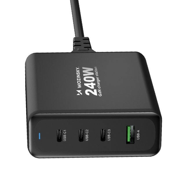 Wozinsky WGCSB 240W GaN wall charger USB-A / 3 x USB-C - black 4