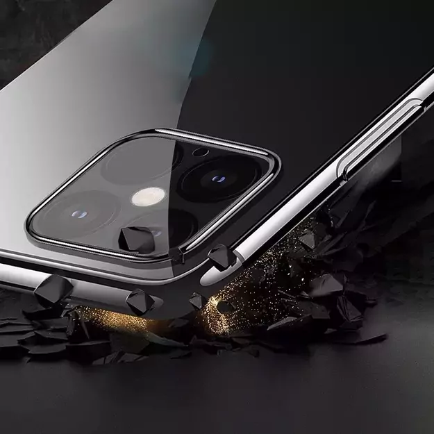 Clear Color Case Gel TPU Electroplating frame Cover for Samsung Galaxy S21+ 5G (S21 Plus 5G) black 3