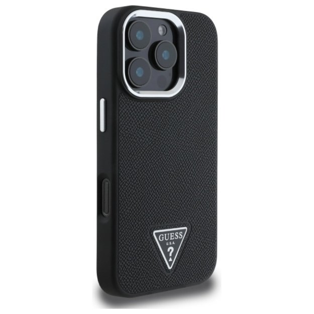 Guess GUHMP16XPGTSPSK iPhone 16 Pro Max 6.3&quot  black/black hardcase Grained Triangle MagSafe 3