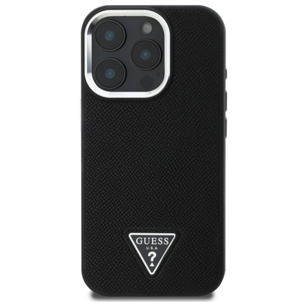 Guess GUHMP16XPGTSPSK iPhone 16 Pro Max 6.3&quot  black/black hardcase Grained Triangle MagSafe 2