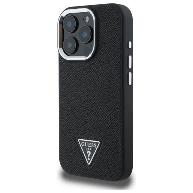 Guess GUHMP16XPGTSPSK iPhone 16 Pro Max 6.3&quot  black/black hardcase Grained Triangle MagSafe 1